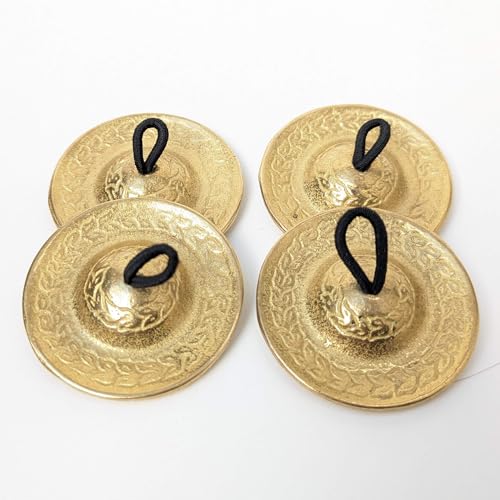 4 Pcs/2 Pairs Professional Belly Dancing Brass Finger Zills, Finger Cymbals Original from Turkey (Medium- 5cm)