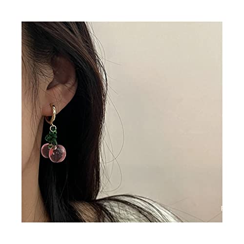 Boucles d'oreilles en forme de fruit de cerise aux finitions soignées pour femme