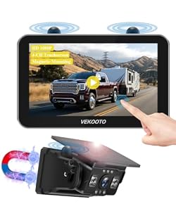 VEKOOTO VK7 Pro Magnetic Solar Wireless Backup Camera, 7-Inch Touchscreen