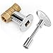 Onlyfire Products 1/2 Inch Straight Quarter-Turn Ball Shut Off Valve Kit with Chrome Floor Plate and 3-Inch Key