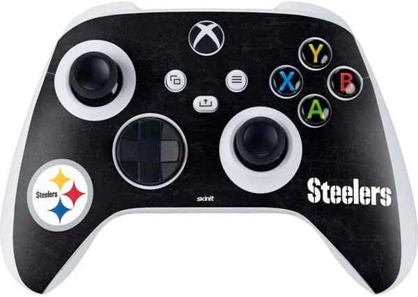 Skinit Decal Gaming Skin Compatible with Xbox Series S Controller - Officially Licensed NFL Pittsburgh Steelers Distressed Design