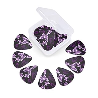 Lot de 12 médiators pour guitare basse électrique et acoustique Motif papillon Violet - Les Beatles, Paul McCartney, John Lennon, RIngo Starr, George Harrison Lot de 12 médiators pour guitare basse électrique et acoustique Motif papillon Violet – Image 6