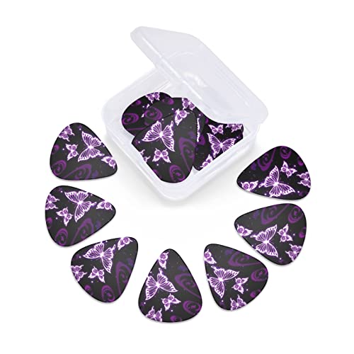 Lot de 12 médiators pour guitare basse électrique et acoustique Motif papillon Violet - Les Beatles, Paul McCartney, John Lennon, RIngo Starr, George Harrison Lot de 12 médiators pour guitare basse électrique et acoustique Motif papillon Violet – Image 7