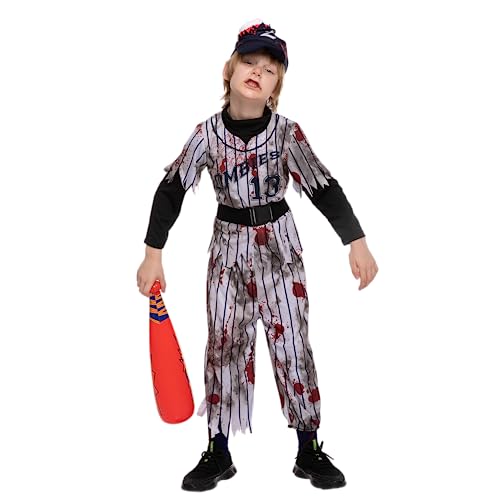 Disfraz completo de jugador de béisbol zombi para niños miniatura 5