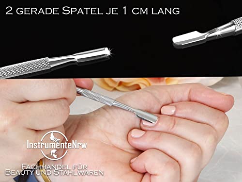 Nagelhautschieber aus Edelstahl, 2-seitiger Spatel Pusher