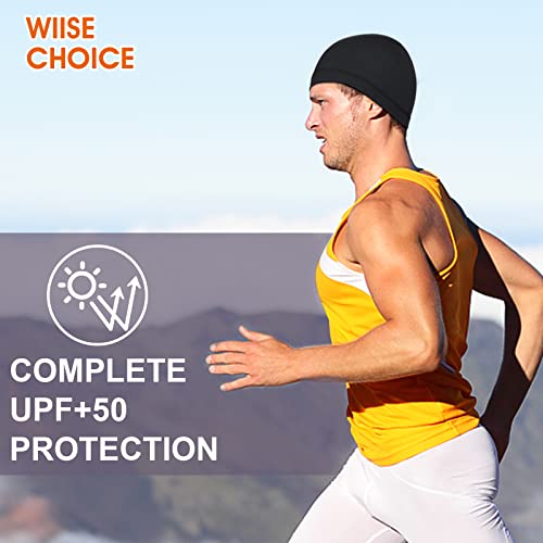 Lusofie 4 Pieces Men Skull Caps Soft Helmet Liner Cycling Running Hats Stretchy Helmet Liner Multifunctional Headwear For Men Women Black #TOP7