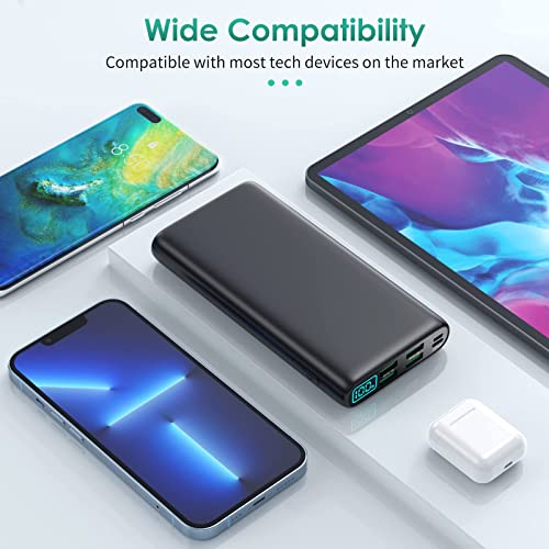 Portable Charger 38800Mah,Lcd Display Power Bank,4 Usb Outputs Battery Pack Backup, Dual Input Usb-C Phone Charging Compatible With Iphone 13 Pro Max/13 Mini/12,Android Samsung Galaxy/Pixel/Nexus/Ipad #TOP2