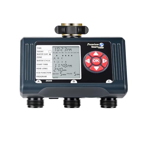 DEWENWILS Sprinkler Timer 3 Zone, Water Timer with 4 Programmable Procedures, Hose Faucet Watering with Automatic/Rain Delay/Manual Mode, Outdoor Irrigation Controller for Lawn, Garden