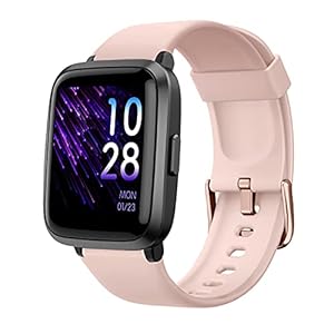YAMAY Smart Watch, Watches for Men Women Fitness Tracker Blood Pressure Monitor Blood Oxygen Meter Heart Rate Monitor IP68 Waterproof, Smartwatch Compatible with iPhone Samsung Android Phones (Pink)