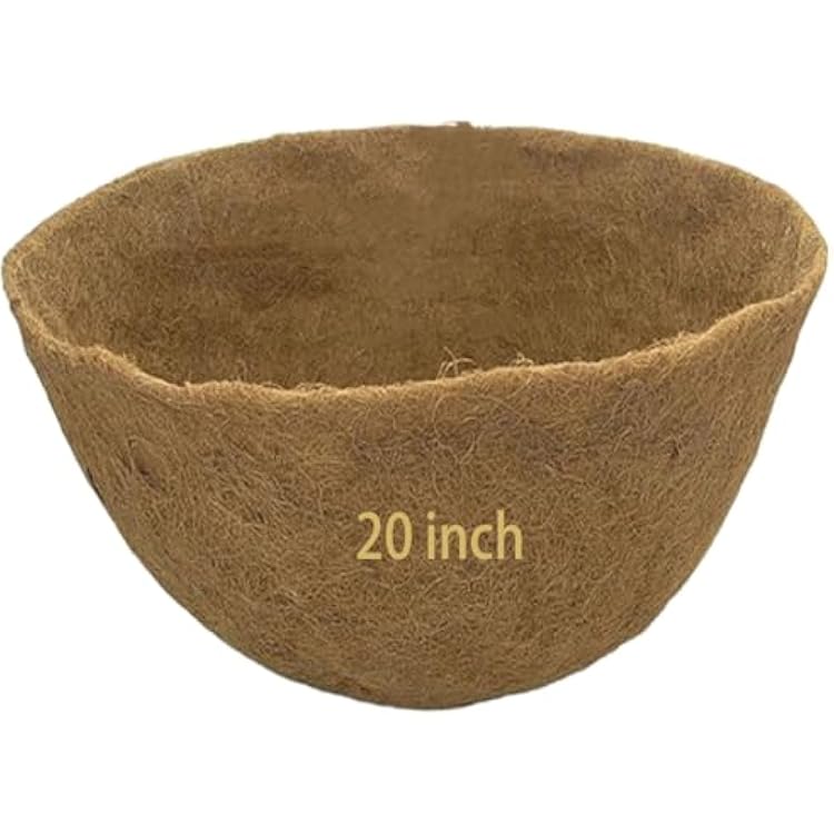 1 PCS 20 Inch Coco Liners for Planters,Round Basket Shaped Coconut Fiber Replacement Liners