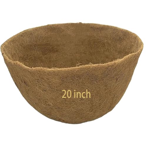 Frillybutts 1 PCS 20 Inch Coco Liners for Planters Round Basket Shaped Coconut Fiber Replacement Liners