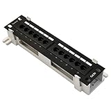 Yankok [CAT5/5e 12 Port Patch Panel Unshielded with Coded T568A/B Wiring for RJ45 Network Cables Rack/Wall Mount 10in.x1U (Come with Bracket and Mini Cable Stripper Cutter)