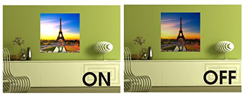 Tableaux Tour Eiffel Paris acrylique multicolore grand format 100x100 pour décoration murale - 4