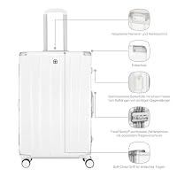 WENGER Loady L Hartschalenkoffer, 82 l Reisekoffer mit 4 Rollen, Weiß – Ansicht 5