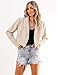 Luvamia Womens Fashion Lapel Cropped Blazer - Business Casual Open Front Jacket - Beige, Size X-Large / 16-18