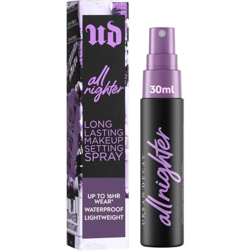 Urban Decay All Nighter Waterproof Makeup Setting Spray, Legendary Makeup Fixing Spray, Up to 16HR Wear, Smudge-Proof, Transfer-Resistant, Vegan and Oil-Free Formula*, Travel Size, 30Ml