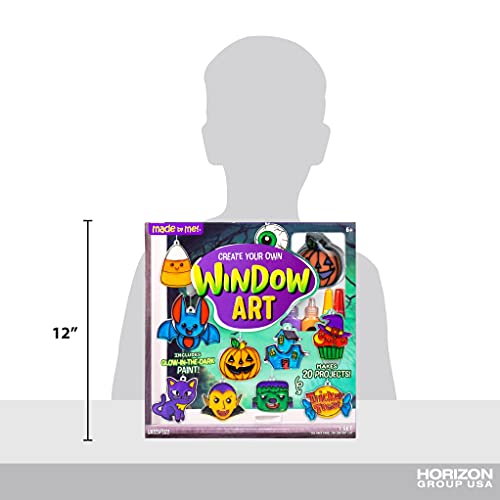 Made By Me Create Your Own Halloween Window Art by Horizon Group USA, Make 20 Projects, Includes Suncatcher Frames & Window Clings, Glow-in-The-Dark Paint, Paint Tubes, Suction Cups & Cording,Multi by Made By Me - Image 7