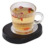 Calentador de taza de aluminio termostático | Calentador de taza USB para café, para agua y té, viaje, casa, reunión profesional, cocina, comedor, salón, dormitorio