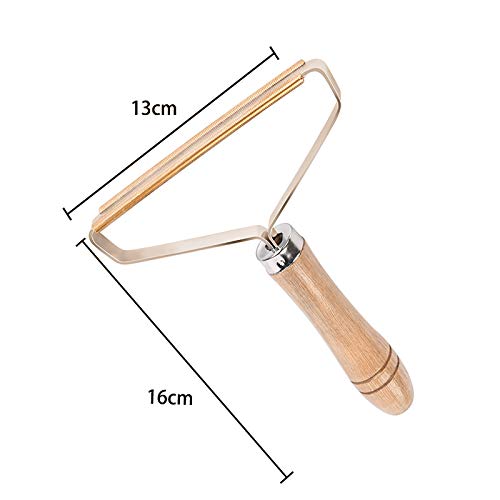 Portable Lint Remover Manual Clothes Cleaning Fuzz Shaver, Multi-Fabric Sweater Comb with Steel Net, Quick Epilator for Wool Products Pet Hair (1 PC Brown)