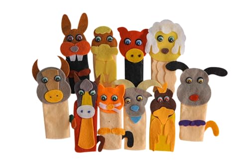 Dedoche Animais Domésticos Feltro 10 Personagens Carlu Brinquedos