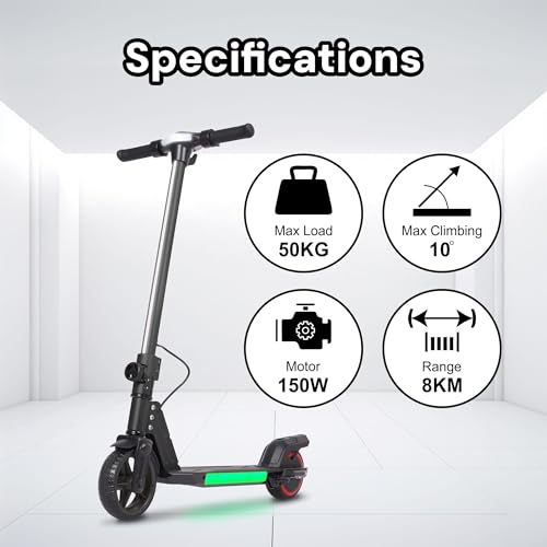 Hover-Pro Electric Scooter Kids Foldable Mobility Scooters E Bike With RGB LED Lights For Ages 6-12 Boys Girls | 3 Speed Modes | 6-10 KM Range Dual Braking System 150W Motor Gift for Children - Image 4