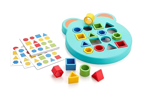 Image of Shape Matching Game for Kids | Fishing & Matching Wooden Board Toy for 3-7 Years | Montessori Fine Motor & Colour Learning Game
