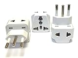 CKITZE BA-13-3P Grounded Universal 2-in-1 Plug Adapter Type N for Brazil - 3 Pack