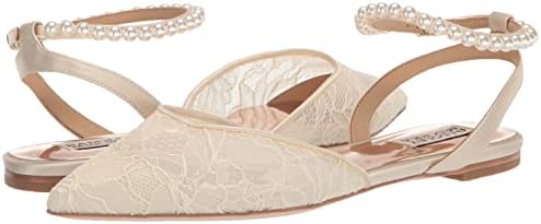Badgley Mischka Women's Fawn Ballet Flat, Ivory Satin, 8.5 | Image 6