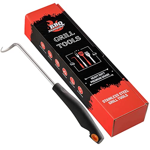 BBQ Moments Pigtail Food Flipper, Stainless Steel Meat Hook Flipper - Barbecue Tool Steak Flipper Hook