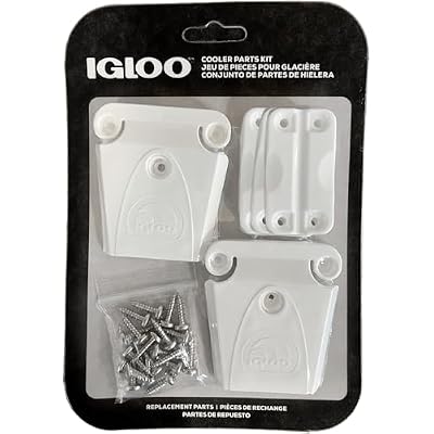Igloo Cooler Plastic Parts Kit - Made in The USA - 2 Latches, 3 Hinges, Latch Post & Screws