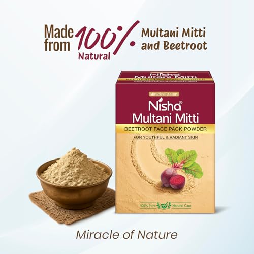 Image of Nisha Multani Mitti for Face 100g | Fuller's Earth Powder | Natural Oil Control, Acne & Tan Removal | Skin Brightening Face Pack