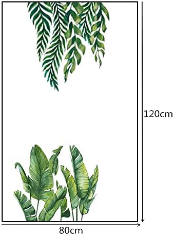 Green Tropical Tree Leaves Wall Stickers Jungle Decals Banana Leaf Tropical Plants Peel and Stick Wallpaper for Bedroom Living Room Classroom Offices Home Decoration
