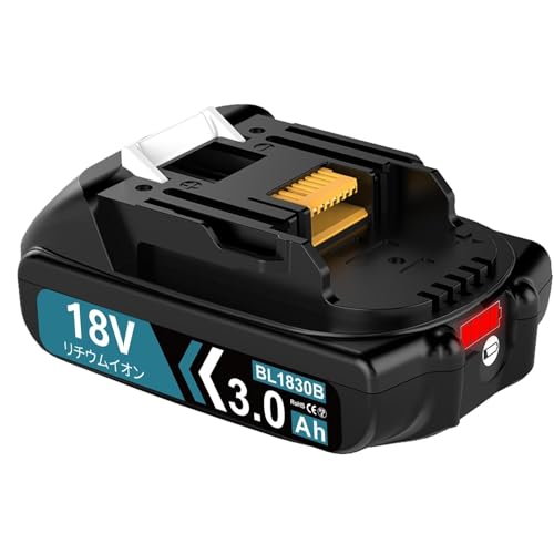 Amoresbat 互換 マキタ 18v バッテリー BL1830B 3000mAh 1個 薄型 軽量化 マキタ バッテリー BL1815N BL1830B BL1860Bなどに対応 LED残量表示 MBS基板搭載 DIY・工事・生活向け PSE/CE認証取得済
