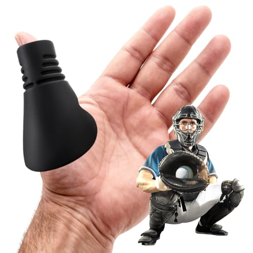 Rolitwils Baseball Catcher Thumb Guard - Grooved Silicone Thumb Protector for Catcher's Mitt - Shock...