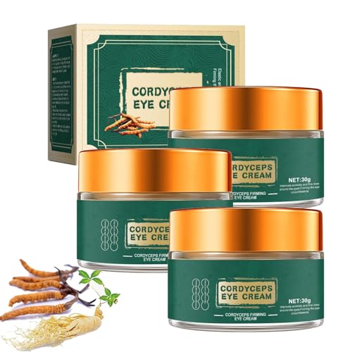 3 Pcs Cordyceps Eye Cream, Firming Eye Cream, Moisturizing Cordyceps Eye Repair Cream, Bags Under...