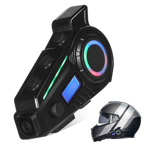 Micrófono para casco de moto con reducción de ruido y luces LED para evitar accidentes