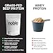 Noble Grass Fed Beef Protein Powder | Beef Protein w/Collagen, Colostrum, Organ Blend | Carnivore, Keto Friendly | Whey, Gluten Free | Muscle, Gut Health, Skin, Joint Support | 30 Servings, Vanilla