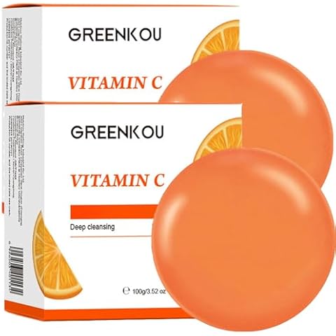 kastu Vitamin C Soap Bar for Face & Body,Hyperpigmentation,Moisturizing,Smooth Skin,Hypoallergenic Beauty Bar Sensitive Skin With Gentle Cleanser,Men Women Cover
