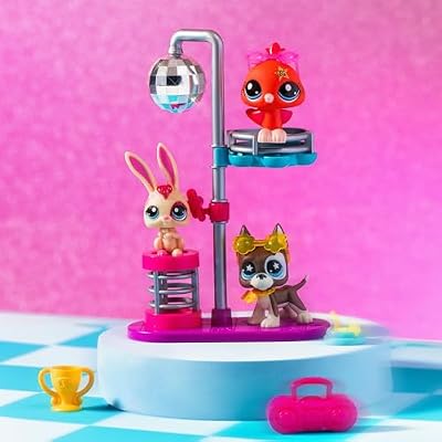 Littlest Pet Shop - Disco Nights Play Pack, Gen 7 Authentic LPS Bobble Head Toy Figure, Collectible Toy Animal, Ages 4+