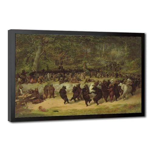 Toile de la danse de l'ours William Holbrook Beard poster décoration murale encadrée 61x91cm