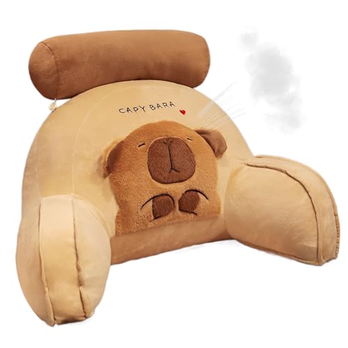 Almohada de lectura, cojín Capybara, almohada de respaldo con reposabrazos, funda lavable para sentarse en la cama, sofá, cabecera de cama, silla de casa, adultos, siesta, cumpleaños, pe
