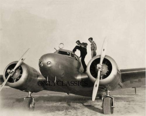 Schneider Electric 1937 Amelia Earhart FRED Noonan 8X10 Photo Lockheed Electra Airplane Last Photos