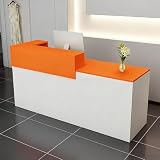 CCUKTFN Bancone Reception con Cassetto e Ripiani Aperti, 100–240 cm Banco Reception Moderno per Uffici, adatto per Saloni, Hall e Negozi al Dettaglio