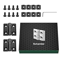 JiGiU 2 Stück Scharnier M6 für 3030 Aluprofil Nut 8, Zinklegierung, Schwarz – Ansicht 8