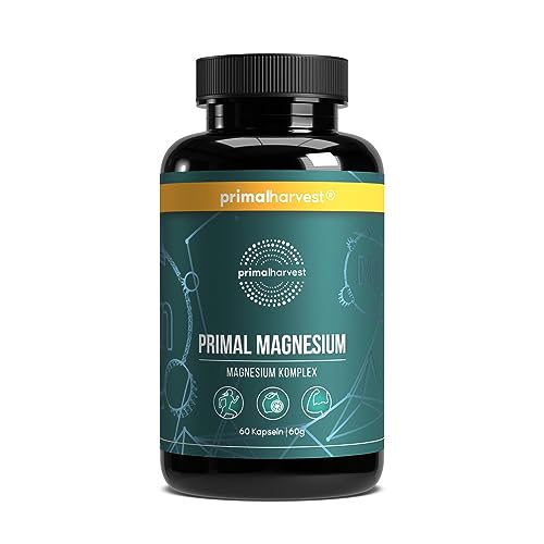 Primal Harvest Primal Magnesium Kapseln mit Vitamin C und Zink, Magnesiumkomplex für Männer und Frauen