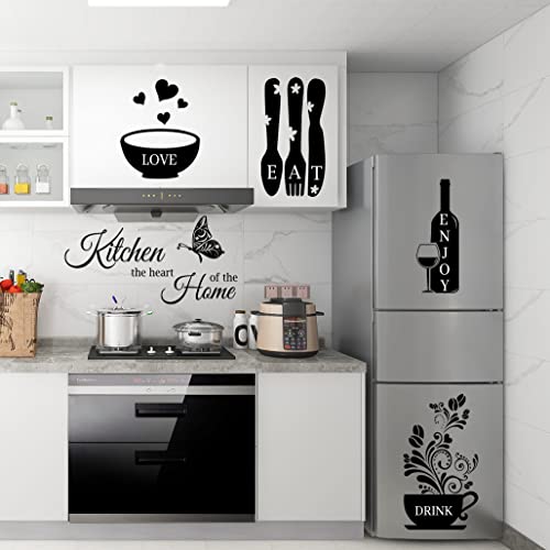 Kitchen Wall Stickers Dining Room Quotes Wall Decals The Kitchen The Heart Of The Home Vinyl Wall Sign Art Decor Home Decoration Wall Decal For Kitchen Living Room Dining Room Wall Decorations. #TOP4