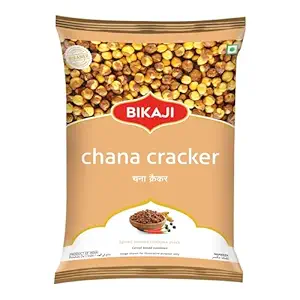 Bikaji Roasted Chickpea Chana Cracker – 7.05 oz (200g) | Crispy, Spicy, Healthy & Crunchy Chickpea Snack for Daily Snacking, Parties, Ready to Eat & Travel Friendly | Authentic Indian Namkeen | Snacks For Adults, Party Snacks