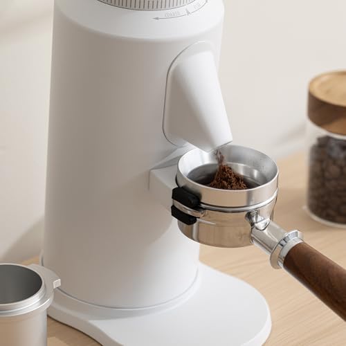 Image of beanglass T64 Single Dose Coffee Grinder, 64mm Flat Burrs Electric Espresso Grinder (White)