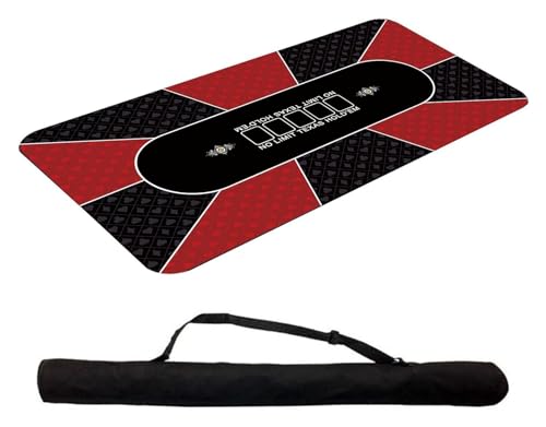 Professional Poker Mat Texas Hold'em Texas Hold'em Poker Mat Portable Rubber 2Mm Poker Table Tops Poker Layout Smooth Premium Surface Noise Reduction and Carrying Case Bag ( Color : 1800x900cm )