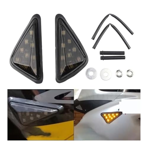 Intermitentes de moto con luz de señal transparente y diseño triangular aerodinámico 4